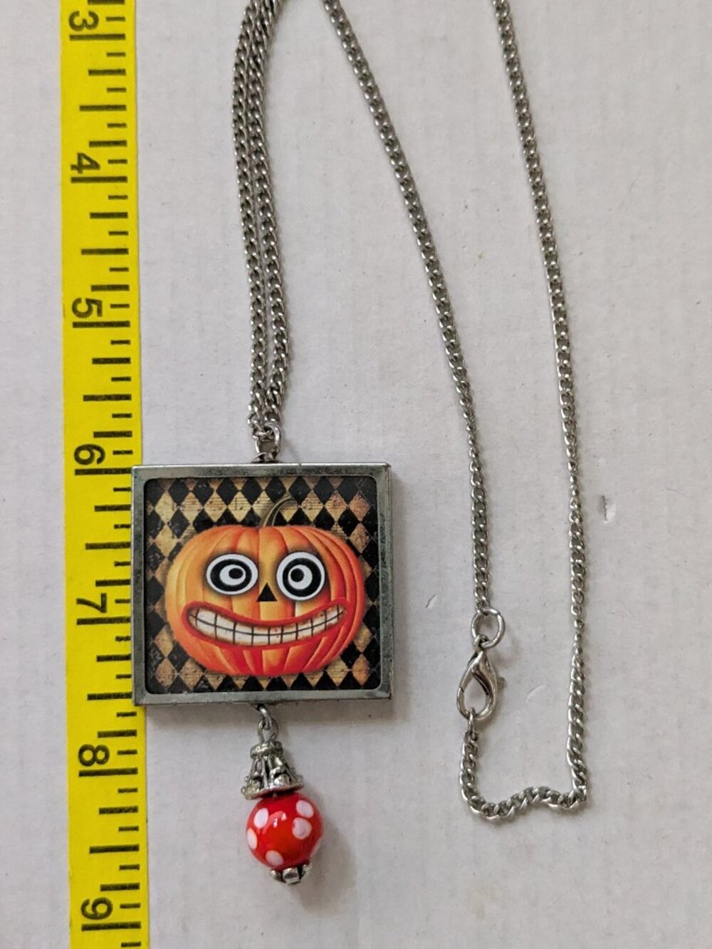Halloween Pumpkin "Eat, Drink & Be Scary" Pendant Necklace